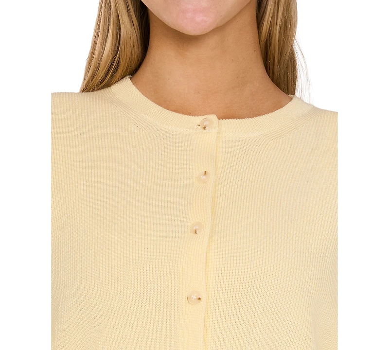 CeCe Women's Button-Front Knit Cardigan