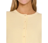CeCe Women's Button-Front Knit Cardigan