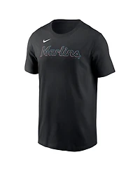 Nike Men's Tim Anderson Black Miami Marlins Fuse Name Number T-Shirt