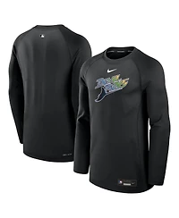 Nike Men's Black Tampa Bay Rays Authentic Collection Game Time Raglan Performance Long Sleeve T-Shirt