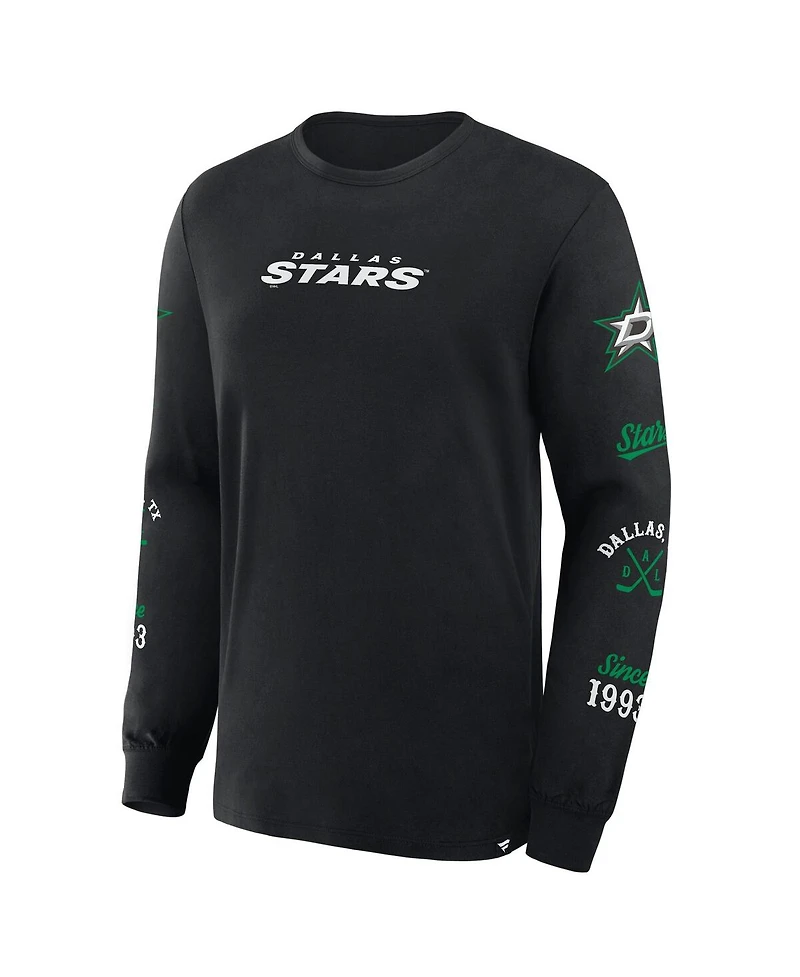 Fanatics Men's Black Dallas Stars Boxed Legacy Long Sleeve T-Shirt