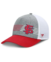 Fanatics Men's Heather Gray/Red Fresno State Bulldogs Profile Trucker Adjustable Hat