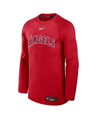 Nike Men's Red Los Angeles Angels Authentic Collection Game Time Raglan Performance Long Sleeve T-Shirt