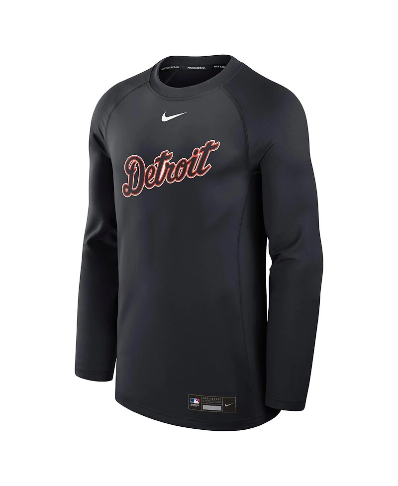 Nike Men's Navy Detroit Tigers Authentic Collection Game Time Raglan Performance Long Sleeve T-Shirt
