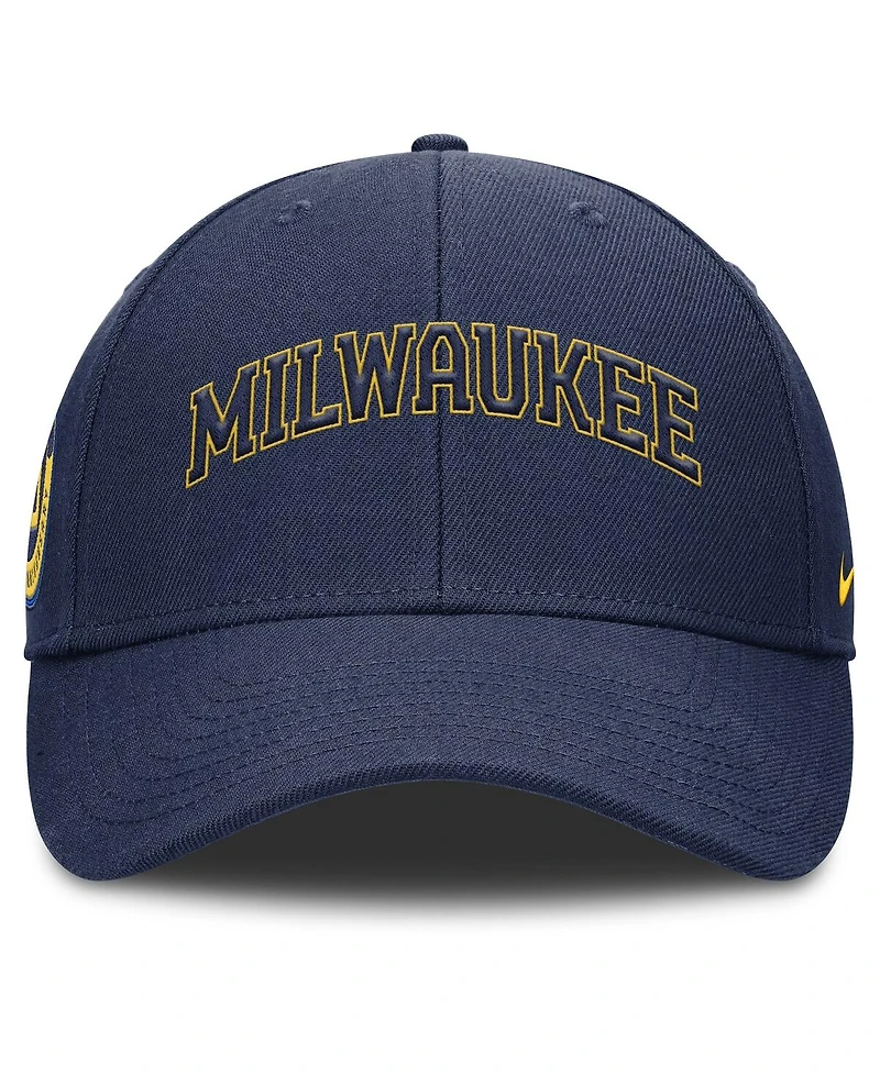 Nike Men's Navy Milwaukee Brewers Rise Gaberdine Adjustable Hat