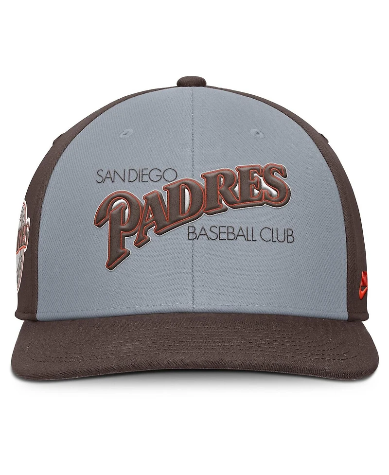Nike Men's Gray/Brown San Diego Padres Pro Performance Snapback Hat