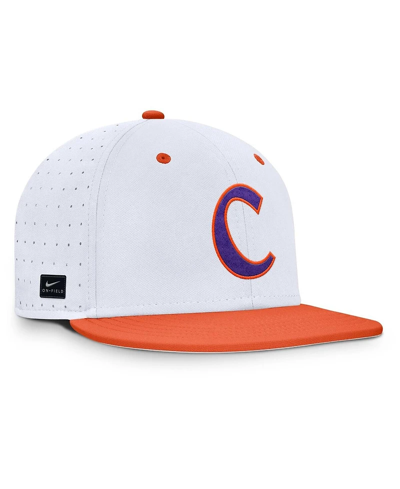 Nike Men's White/ Clemson Tigers On-Field Dugout True Performance Fitted Hat