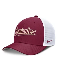 Nike Men's Garnet Florida State Seminoles 2025 Dugout Coaches Rise Performance Trucker Adjustable Hat