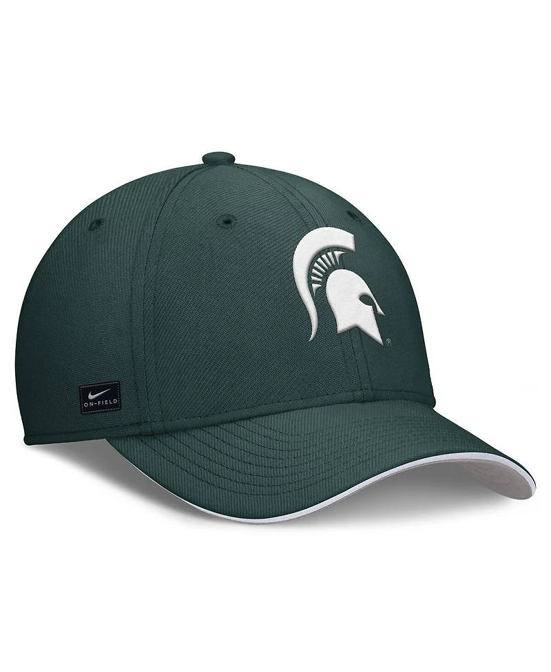 Nike Men's Green Michigan State Spartans 2025 Dugout Coaches Rise Swoosh Performance Flex Hat