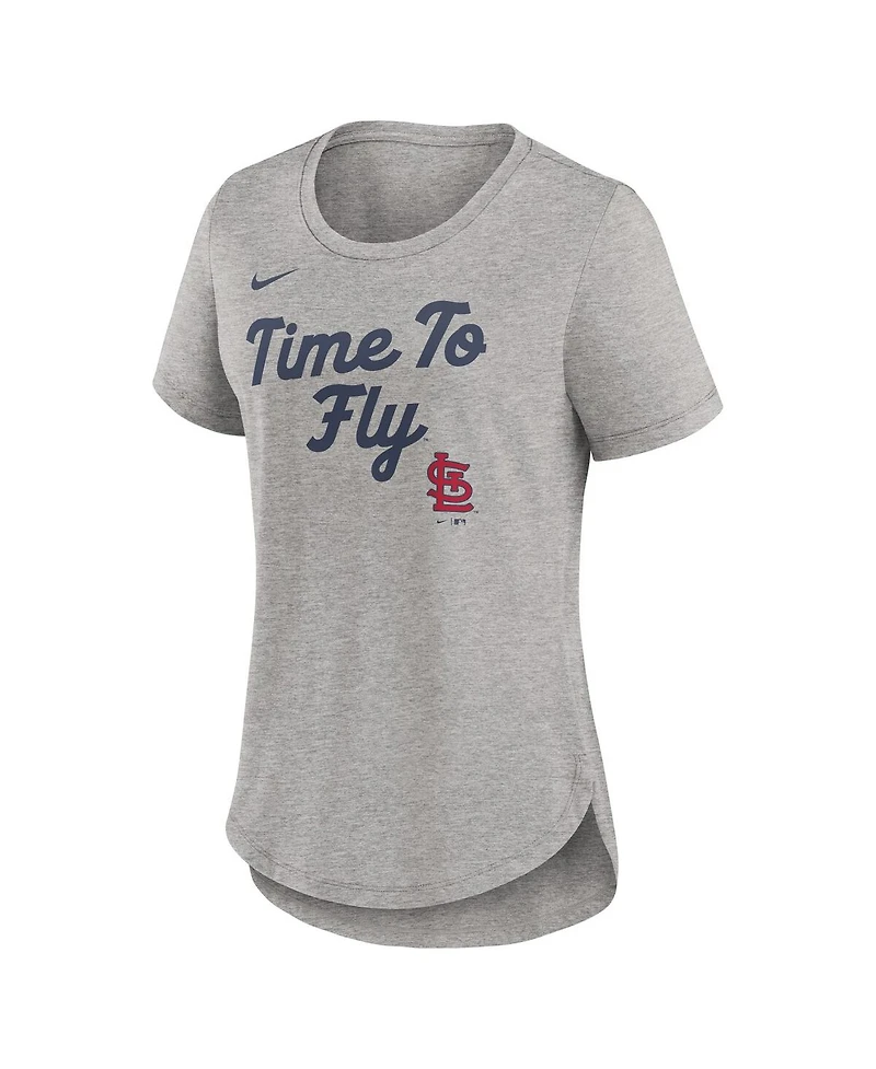 Nike Women's Heather Gray St. Louis Cardinals Script Tri-Blend T-Shirt