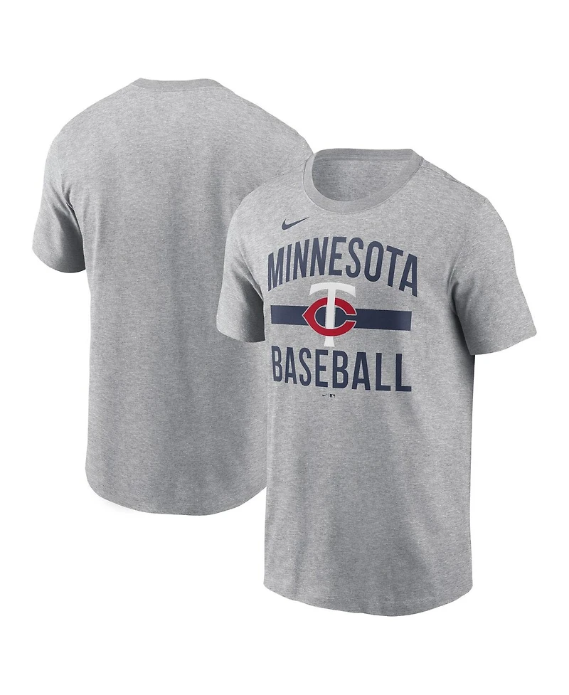 Nike Men's Heather Gray Minnesota Twins Arched T-Shirt