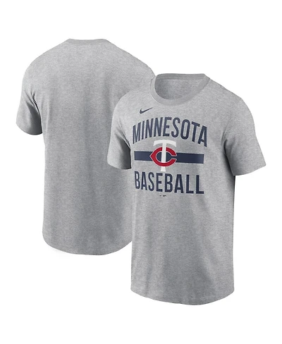 Nike Men's Heather Gray Minnesota Twins Arched T-Shirt