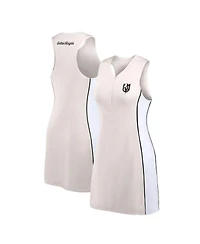 Fanatics Women's Tan Vegas Golden Knights Studio Boost Athletic Half-Zip Dress