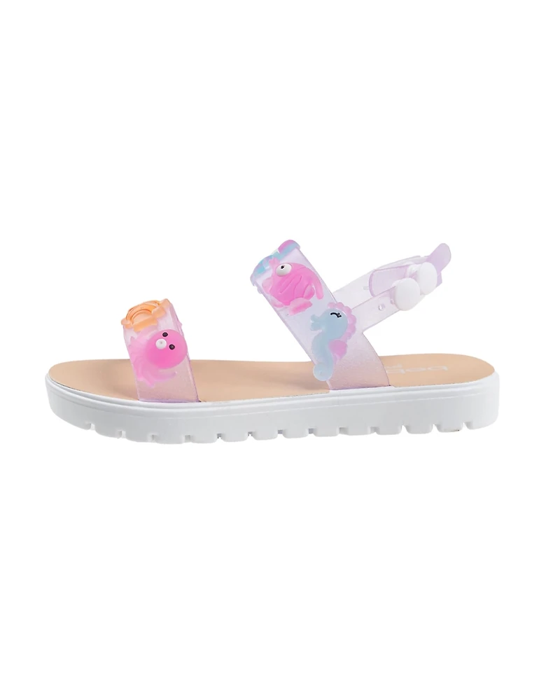 Bebe Toddler Girls glitter Straps and Charms Sandals