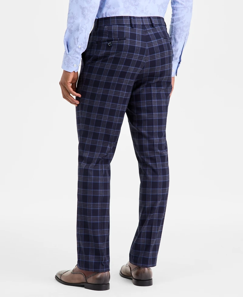 Tayion Collection Men's Classic-Fit Plaid Suit Separate Pants