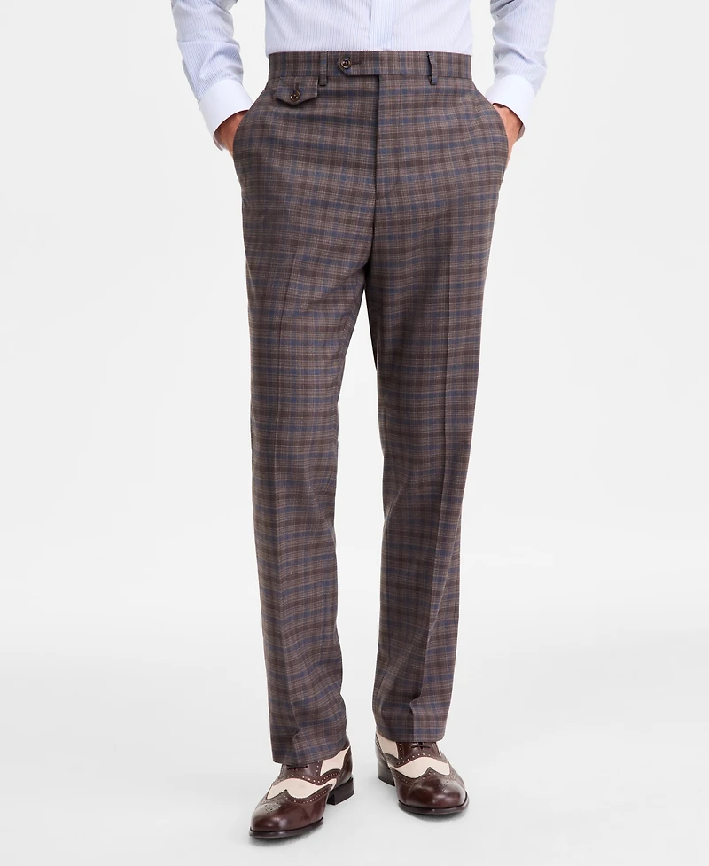 Tayion Collection Men's Classic-Fit Plaid Suit Separate Pants