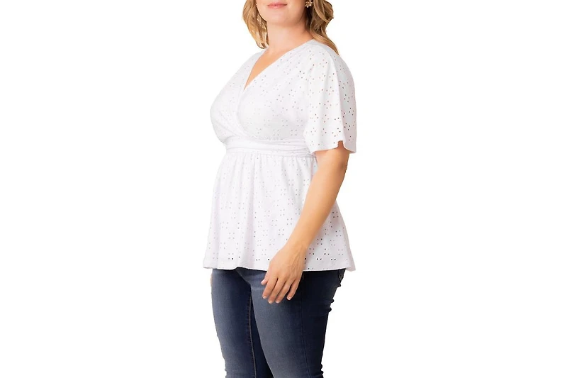 Kiyonna Plus Sunny Day Eyelet Top