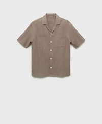 Mango Men's Slim-Fit Cotton-Blend Shirt