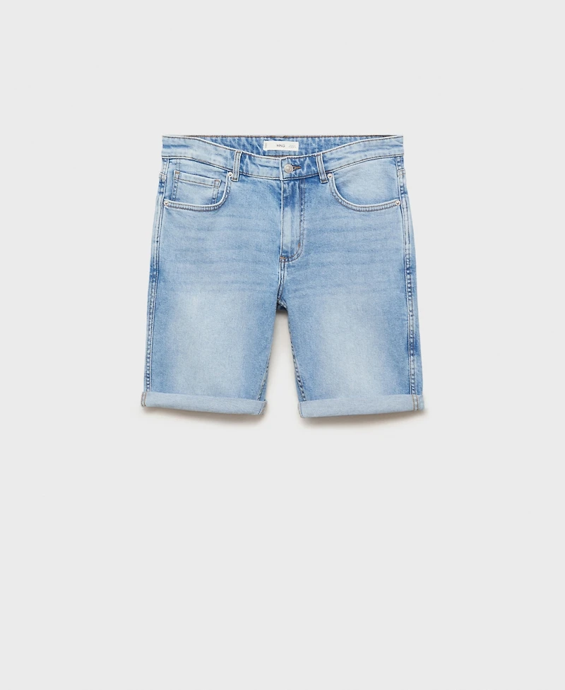 Mango Men's Slim-Fit Denim Bermuda Shorts