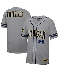 Colosseum Men's Gray Michigan Wolverines Free Spirited Baseball Jersey