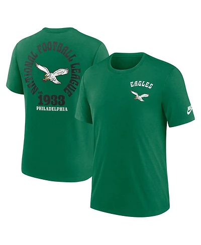 Nike Men's Kelly Green Philadelphia Eagles Rewind Team Excite 2-Hit Tri-Blend T-Shirt