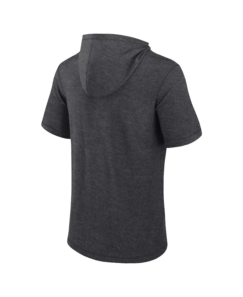 Fanatics Men's Heather Charcoal Chicago White Sox Push Short Sleeve Pullover Hoodie