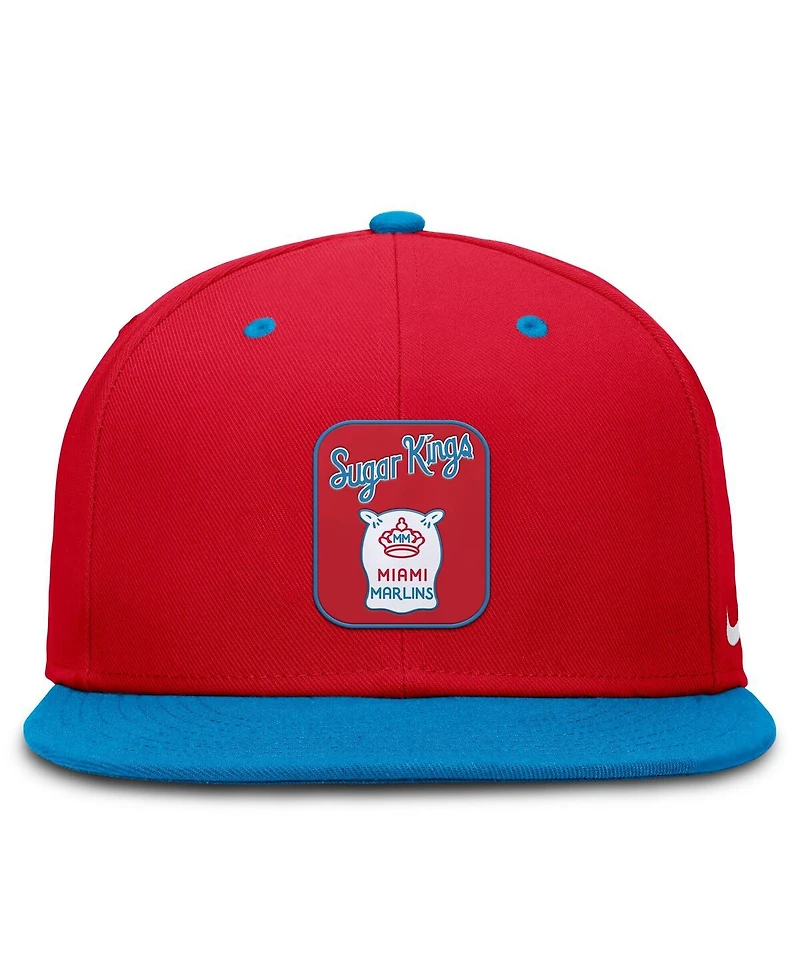 Nike Men's Red/Blue Miami Marlins City Connect Patch Performance Fitted Hat