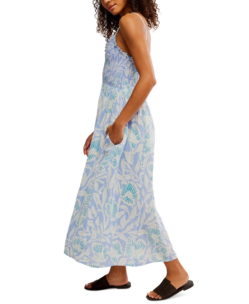 Free People Women's Sweet Nothings Cotton Smocked Maxi Dress