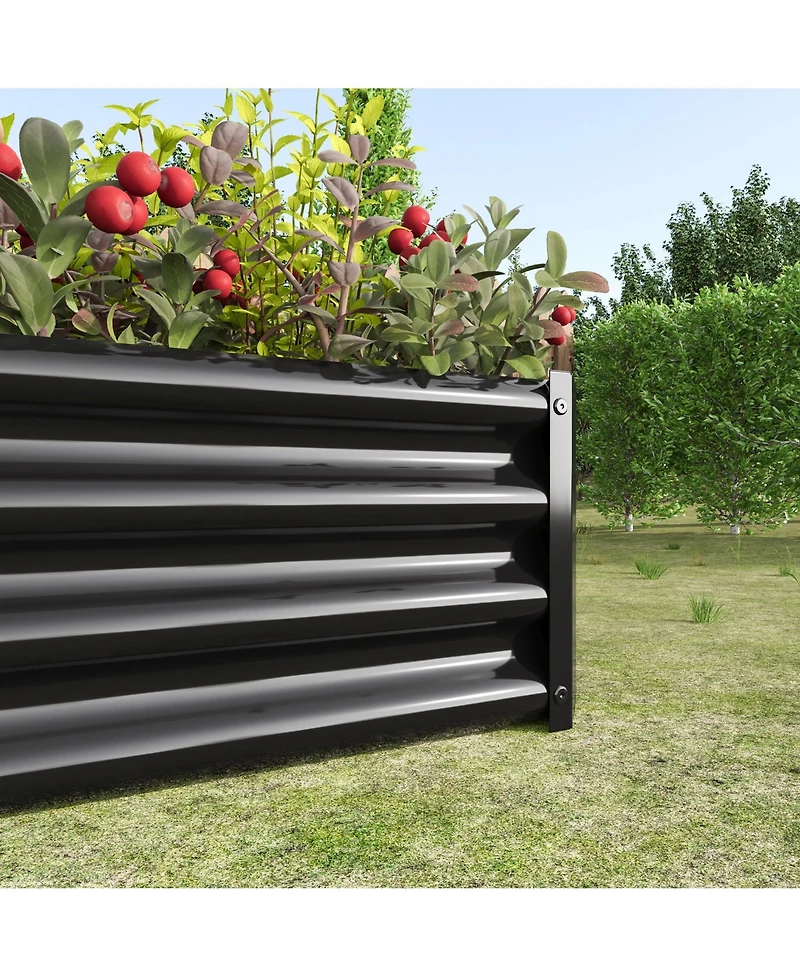 Metal Raised Garden Bed, Rectangle Raised Planter 4×2×1ft for Flowers Plants, Vegetables Herb Veezyo
