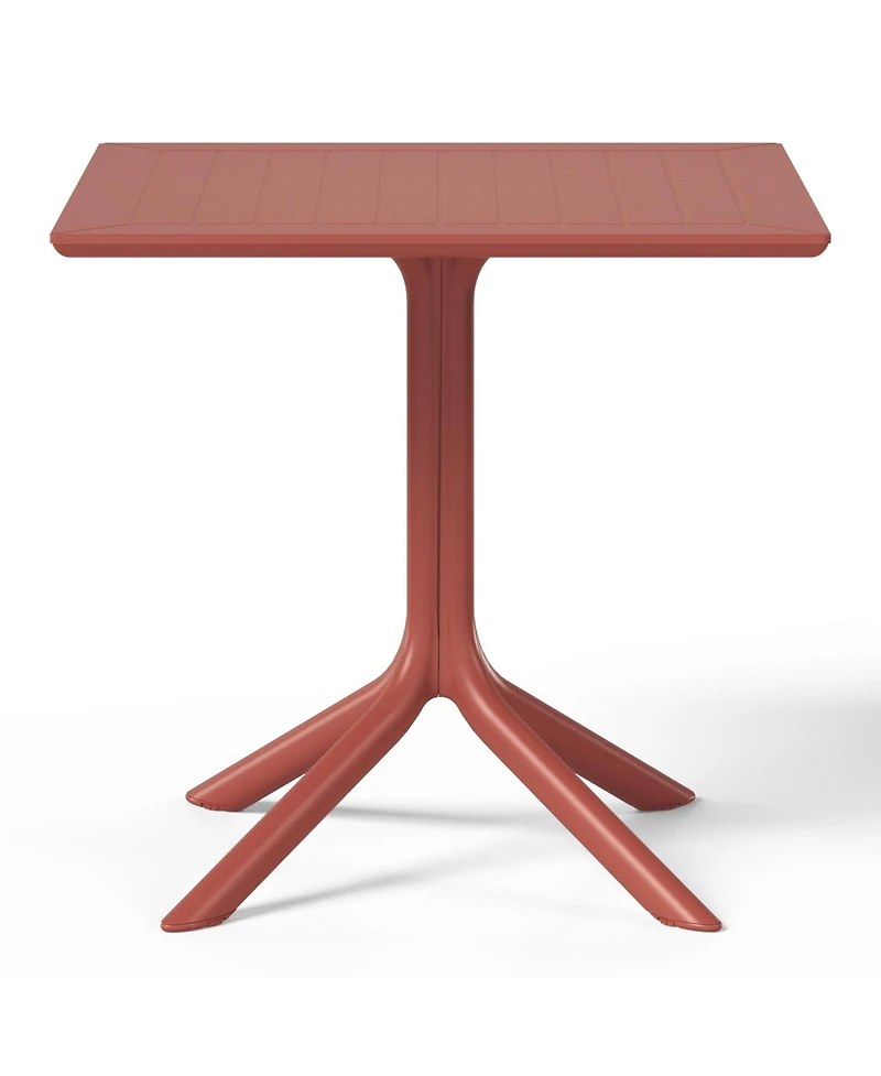 31.5" Square Outdoor Plastic Resin Patio Dining Table for 4