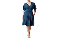 Kiyonna Women's Plus Gia A-Line Midi Dress with Pockets