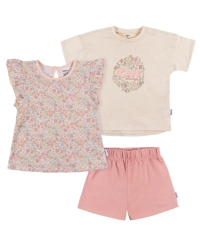 Gerber Toddler Girls Coordinating Shirts and Short Set