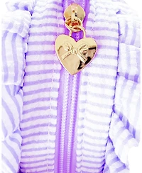 Bits & Bows Girls Heart Purse in Lavender Seersucker