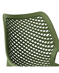 5-Piece Resin Square Patio Dining Table Set with Stackable Chairs
