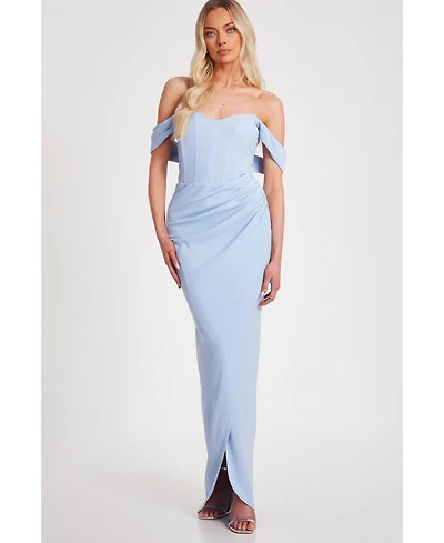 Quiz Women's Corset Detail Scuba Crepe Maxi