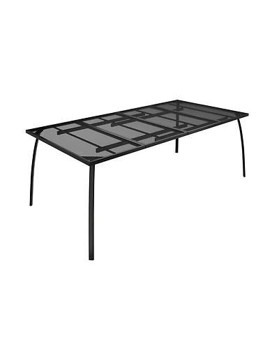 in Rectangle Metal Patio Outdoor Dining Table