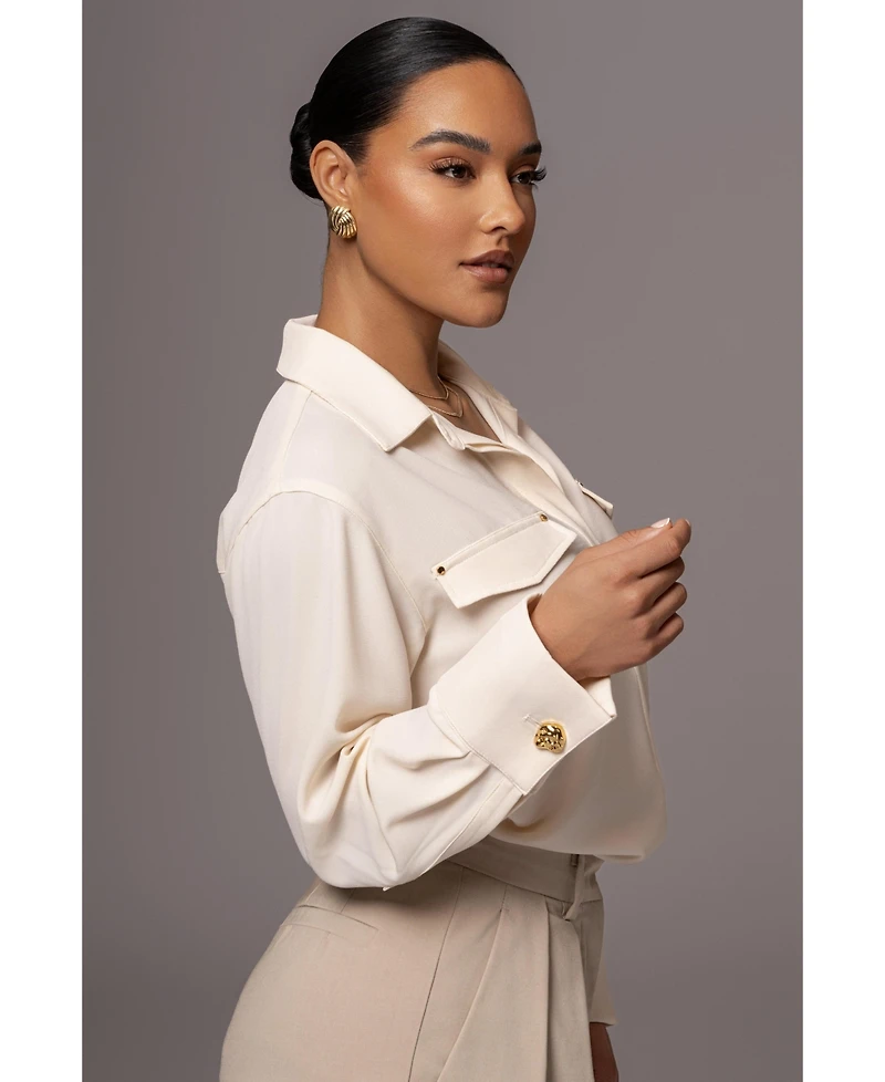 Jluxlabel Women's Black Stella Button Up Shirt