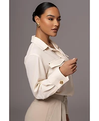 Jluxlabel Women's Black Stella Button Up Shirt