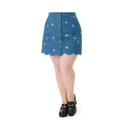 Unique Vintage Plus Scallop Hem Mini Skirt
