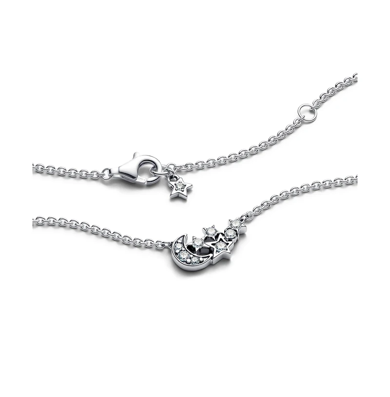 Pandora Sparkling Moon Star Collier Pendant Necklace