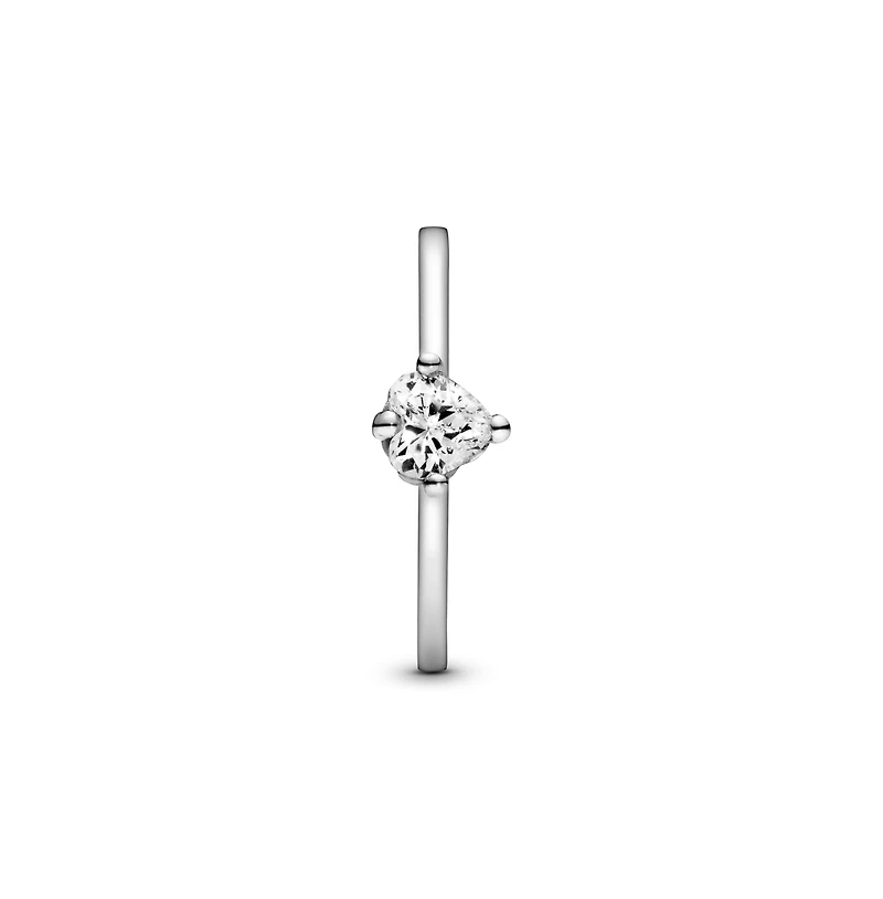 Pandora Sterling Silver Clear Heart Solitaire Ring
