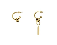 Spiral and Dangle Earrings in 18k Gold-Plated Stainless Steel