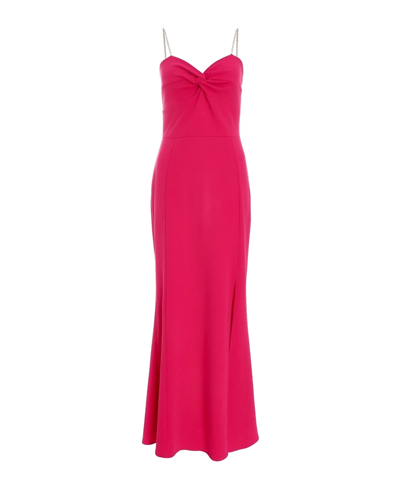 Quiz Women's Scuba Crepe Dress with Diamante Straps
