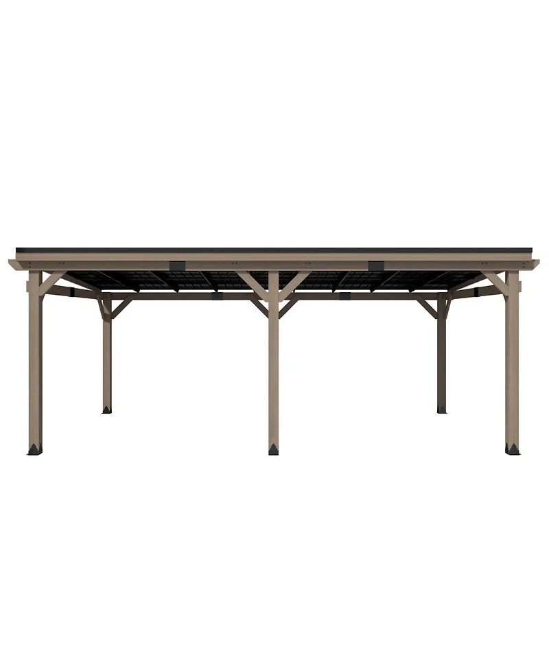 Mondawe 12 Ft. W x Ft. D Patio Wall-Mounted Solid Cedar Wood Gazebo with Galvanized Steel Roof