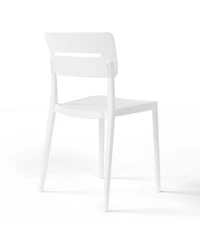 Modern 5-Piece Resin Patio Dining Table Set with Stackable Patio Dining Chairs