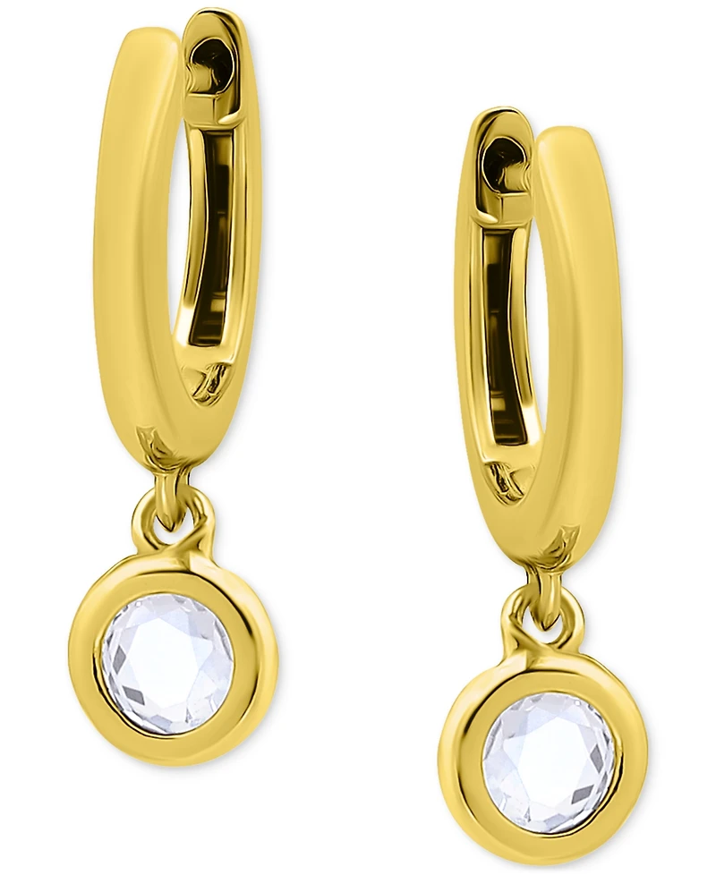 Giani Bernini Round Cubic Zirconia Charm Huggie Earrings