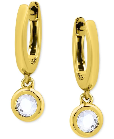 Giani Bernini Round Cubic Zirconia Charm Huggie Earrings