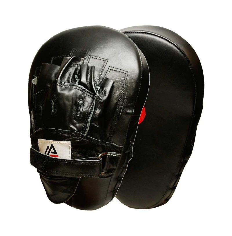 Amber Fight Gear Genuine Leather Extreme Curved Target Focus Punching Mitts for Mma, Kickboxing, Muay Thai Martial Arts Sparring with Wrist Support