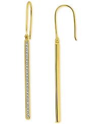 Giani Bernini Round Channel Set Cubic Zirconia Linear Fish Hook Drop Earrings