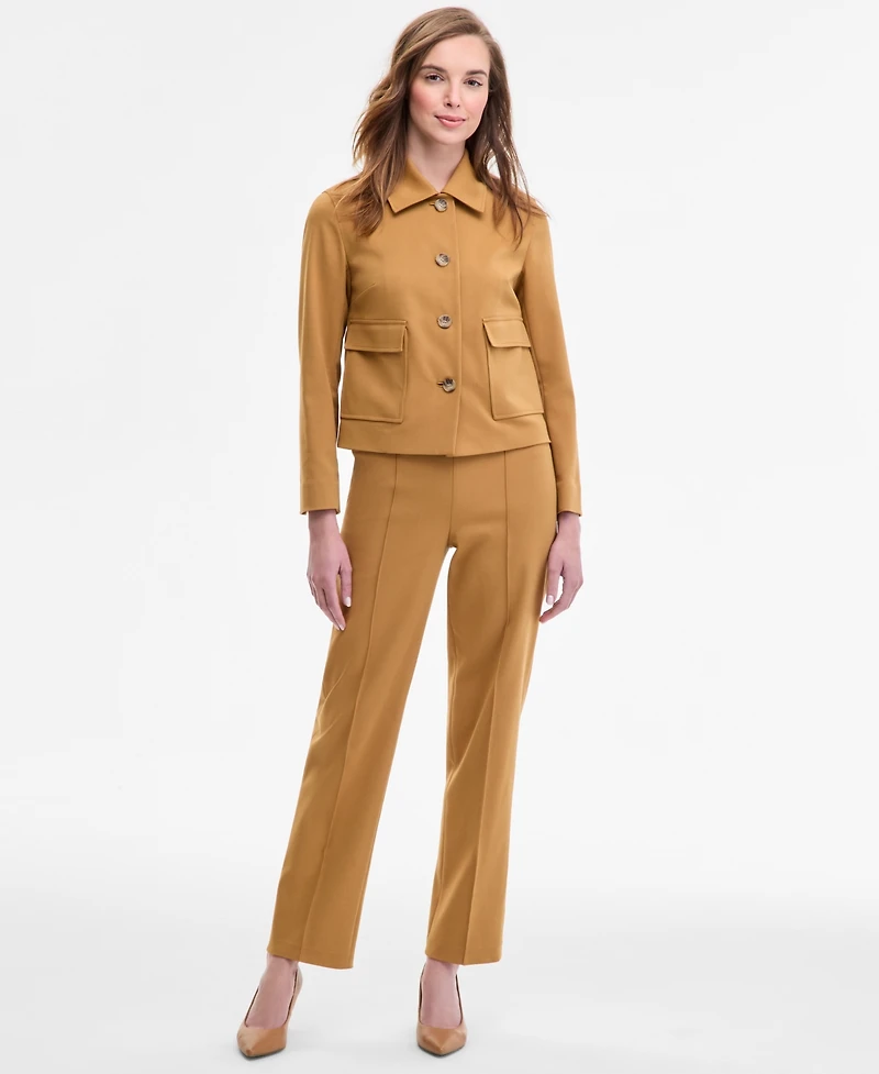 Anne Klein Women's Button-Front Patch Pocket Jacket